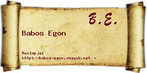 Babos Egon névjegykártya